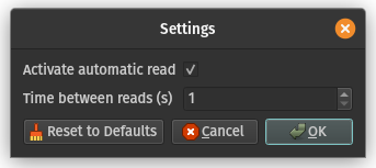 Settings window